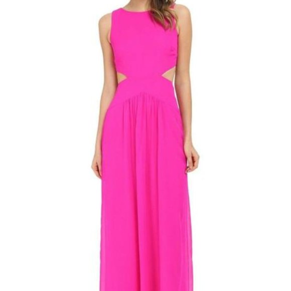 Nicole Miller Dresses & Skirts - Queen of the Night Cutout Dress (Neon Pink!)